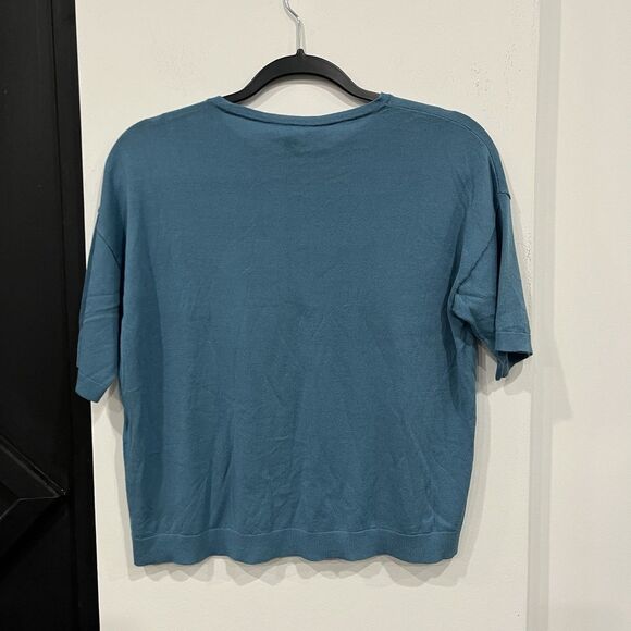 NWT Eileen Fisher Tencel Stretch Cropped Short Sleeve River Top Size 2/4P - Picture 5 of 6